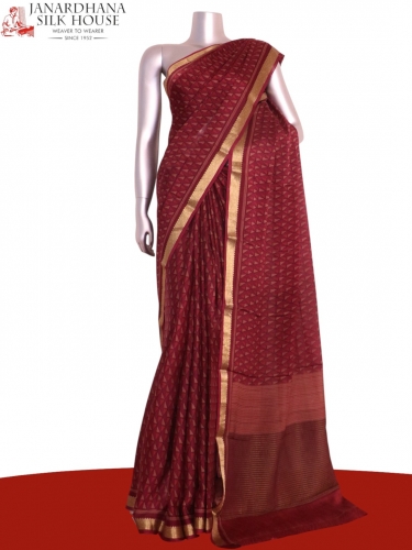 Pure Floral Zari Crepe Silk Saree
